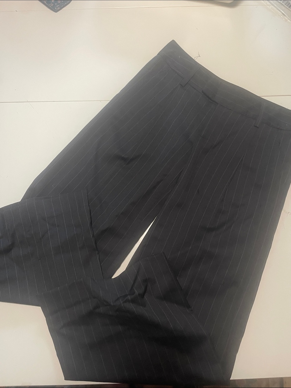 Classic Black Pinstripe wide leg trouser